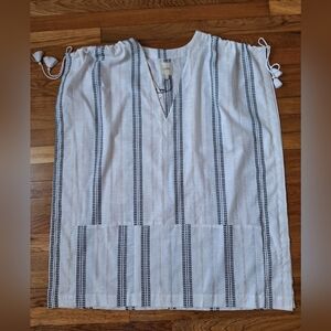 NWT LOKIKI Chic White and Black Striped Women's Tunic